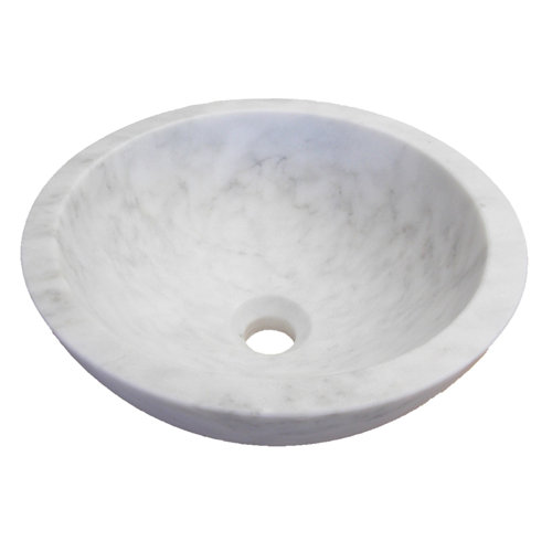 EdenBath Eden Bath 14'' White Stone Circular Vessel Bathroom Sink Wayfair